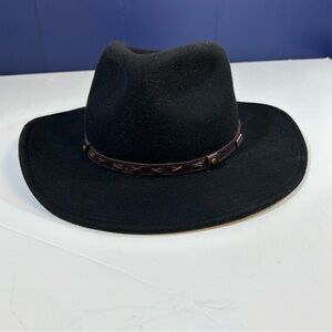 Conner‎ Handmade Crossroads Crushable Black Wool Hat Size L